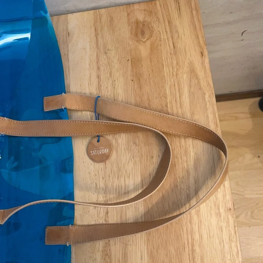 Kate Spade Saturday Blue Transparent Beach Tote Bag,